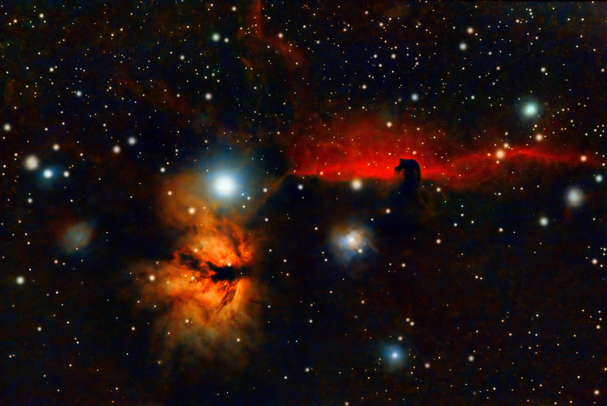 The Horsehead and Flame Nebulae